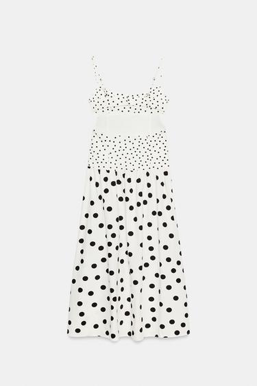 STRAPPY DOT MIDI DRESS - Ecru / Black by Zara - Image 5