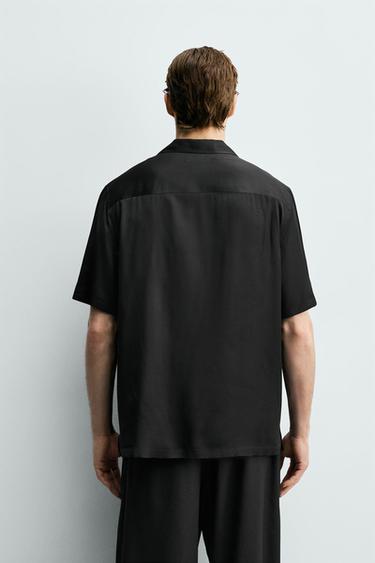 SATIN RELAXED FIT SHIRT - Black by Zara