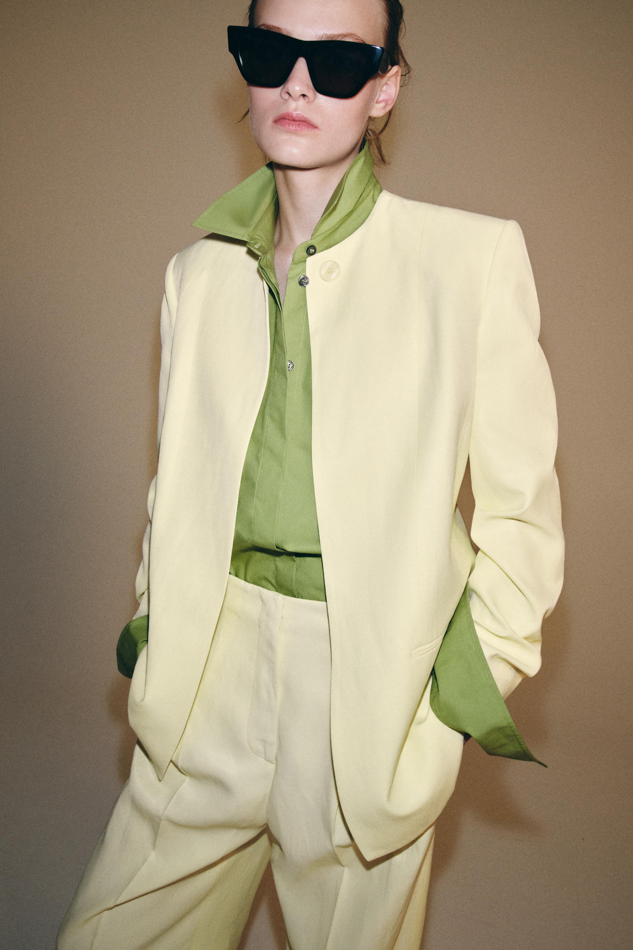 Zara ZW COLLECTION PİLELİ PANTOLON görsel 4