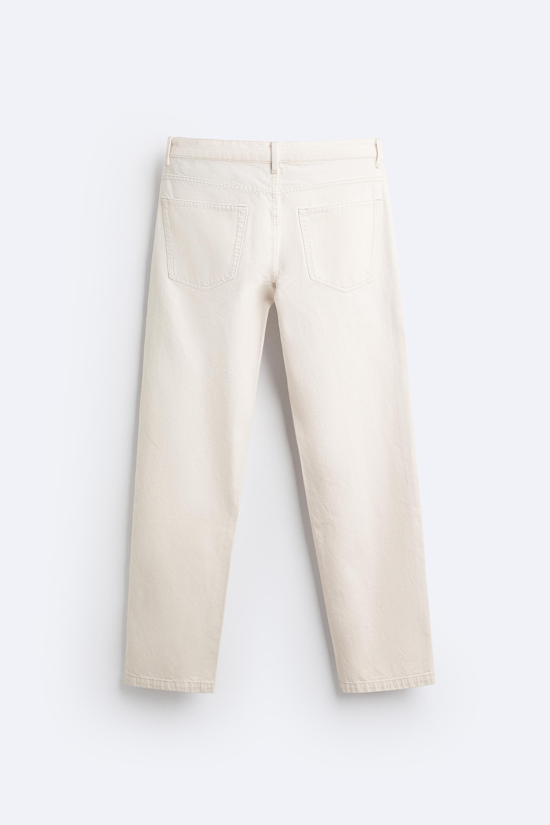 Zara Super Wide Leg Jeans Oyster White size 32