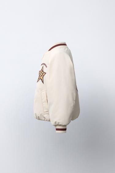 BLOUSON BOMBER À PIÈCES ANIMAL PRINT - Écru de Zara - Image 2