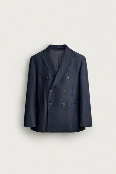 ÁO BLAZER VẠT ĐẮP CHÉO DÁNG REGULAR FIT CÀI KHUY - Màu xanh nước biển từ Zara