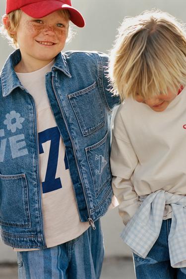 VESTE EN JEAN IMPRIMÉE - Bleu moyen de Zara - Image 6