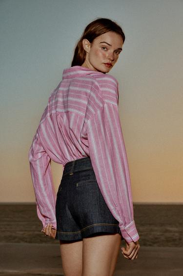 Z1975 WRAP SKORT WITH BELT - Blue by Zara - Image 4