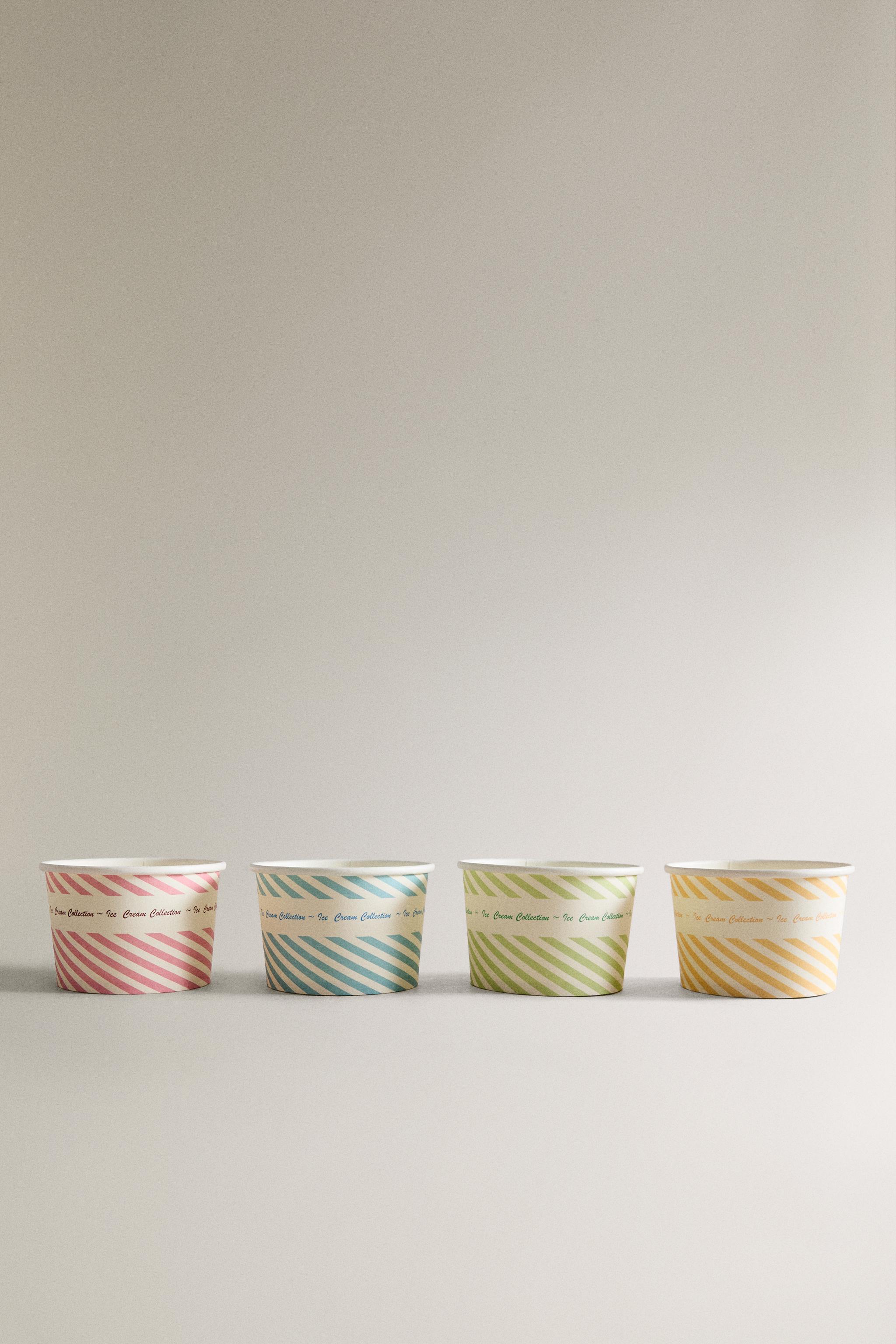 LOT POTS À GLACE RAYURES (LOT DE 8)