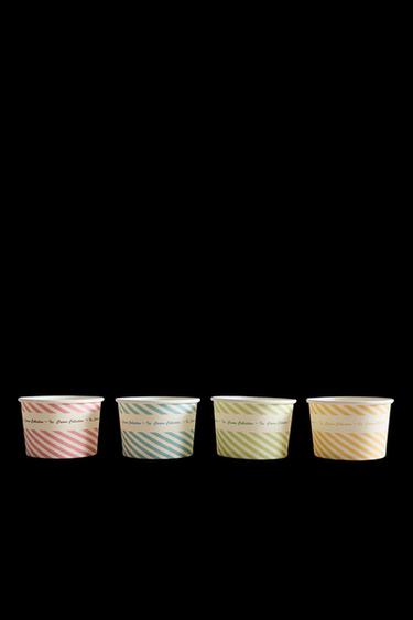 SET OF STRIPED ICE CREAM CUPS (SET OF 8) - Verde / Azul de Zara - Imagen 0