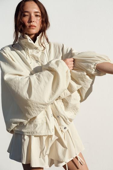 NYLON JACKET WITH POCKETS - Beige by Zara