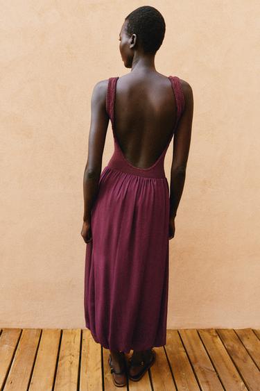 PUFFBALL MIDI SKIRT - Burgundy by Zara - Image 3
