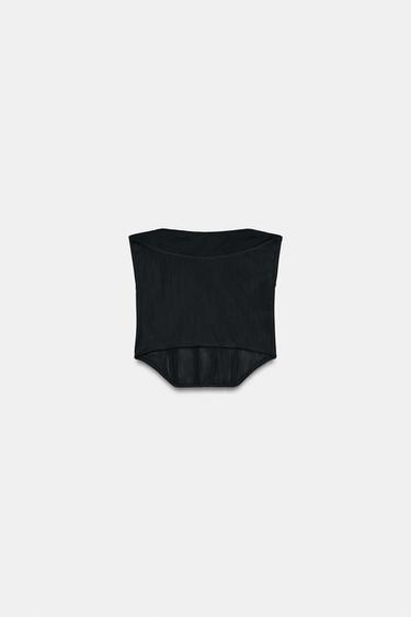 DRAPED TULLE CORSET - Black by Zara - Image 3