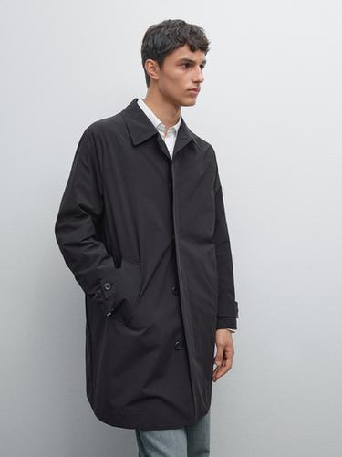 Trench ligero botonadura oculta - Marino de Zara
