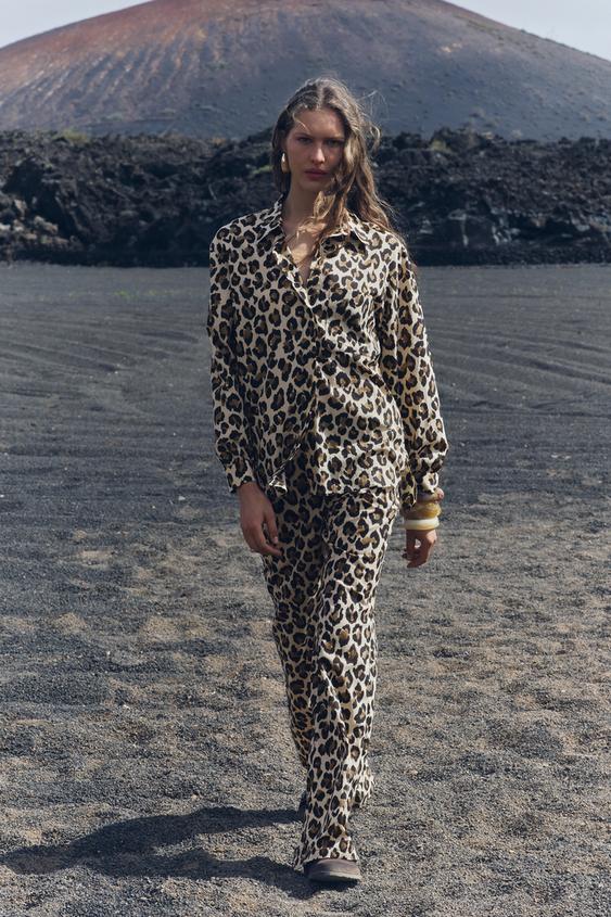 ZARA Leopard Lace Crop Top