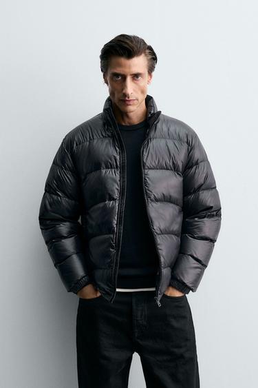 100% FEATHER WATER-REPELLENT DOWN JACKET - Dark navy by Zara