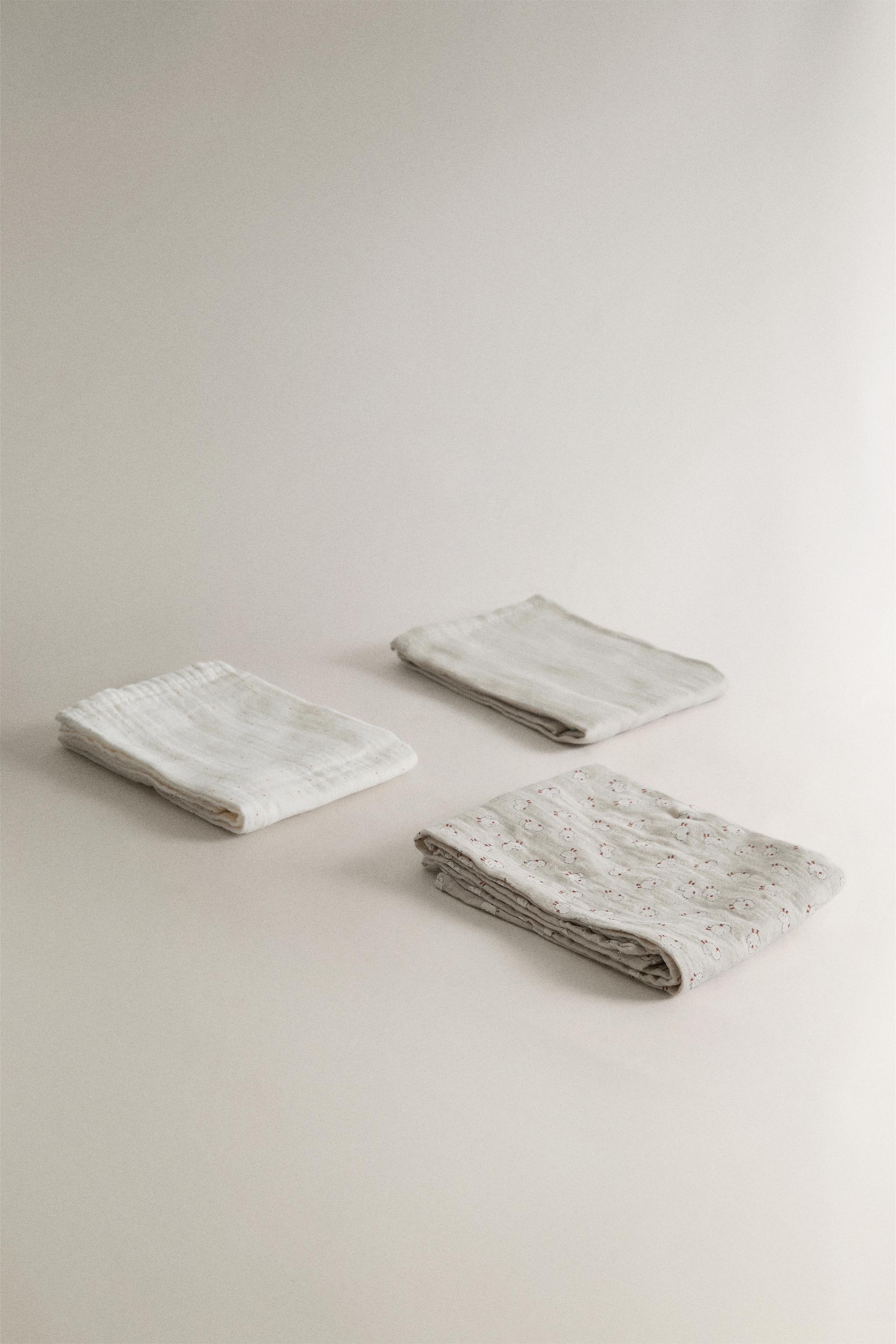 BABY CHICK MUSLIN CLOTHS (PACK OF 3) — Gray