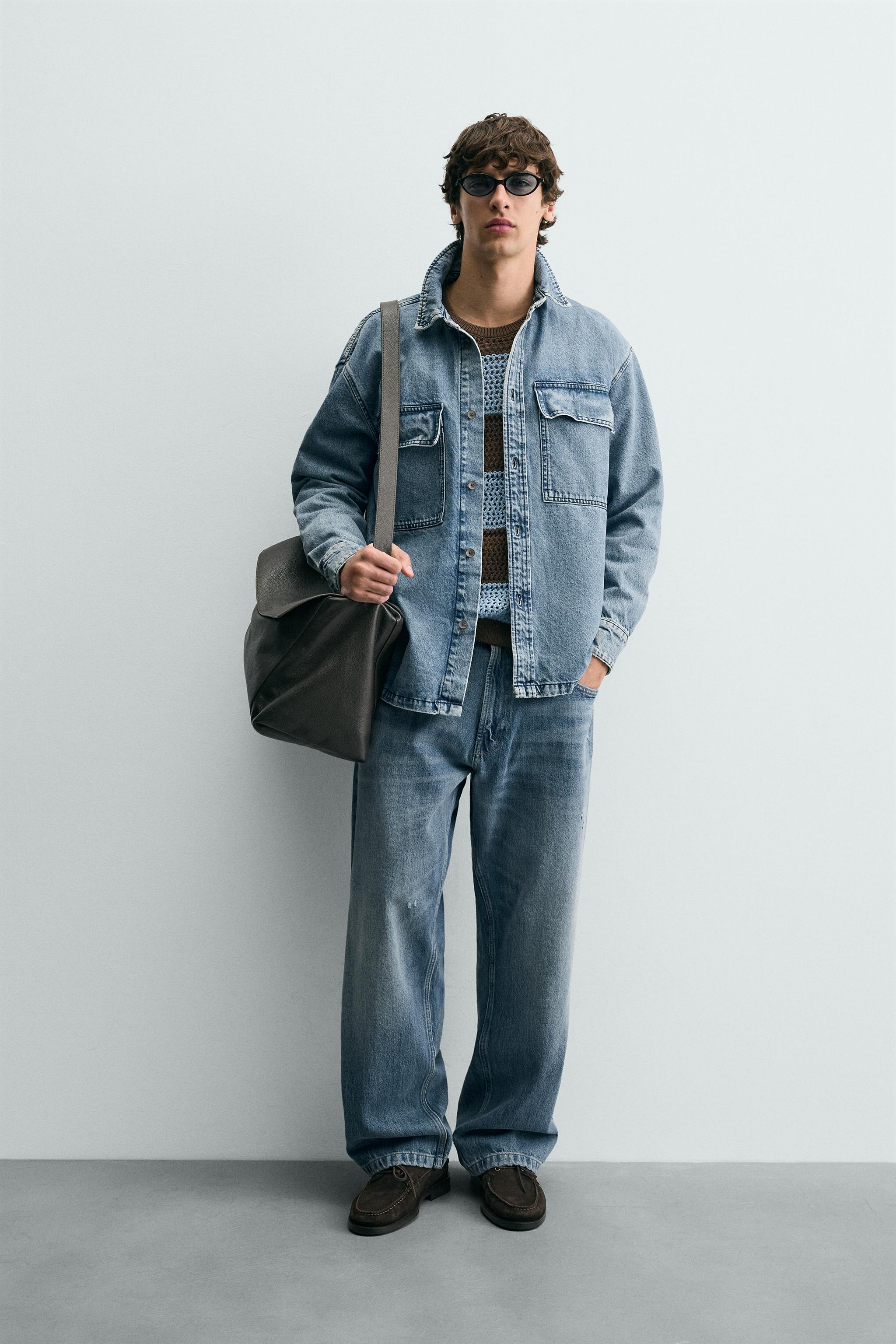 WASHED DENIM OVERSHIRT WITH POCKETS - Light blue | ZARA South Africa