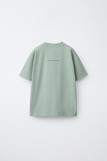SLOGAN T-SHIRT - Green / Blue by Zara - Image 1