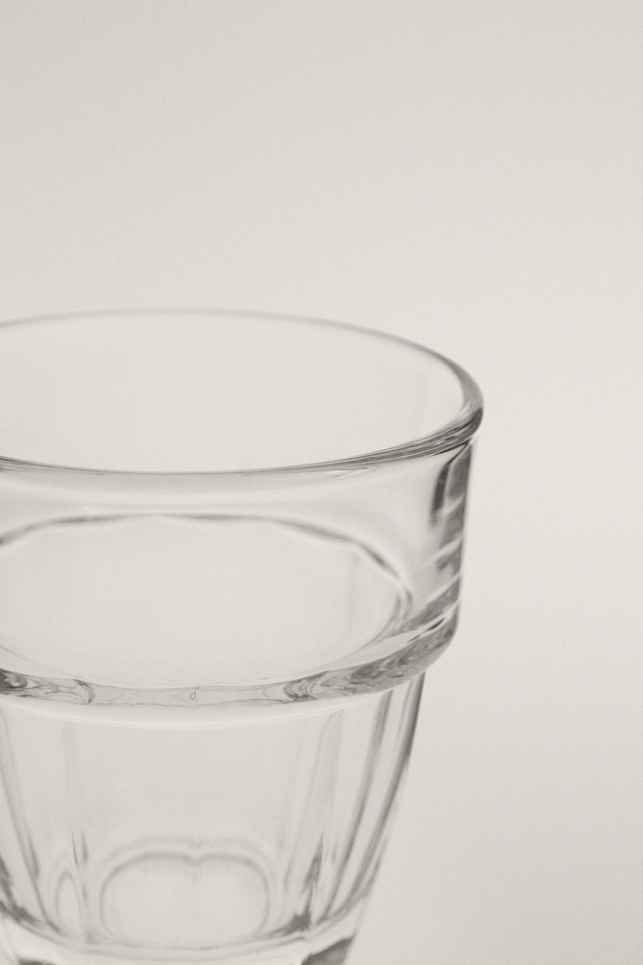 FACETED GLASS COFFEE CUP