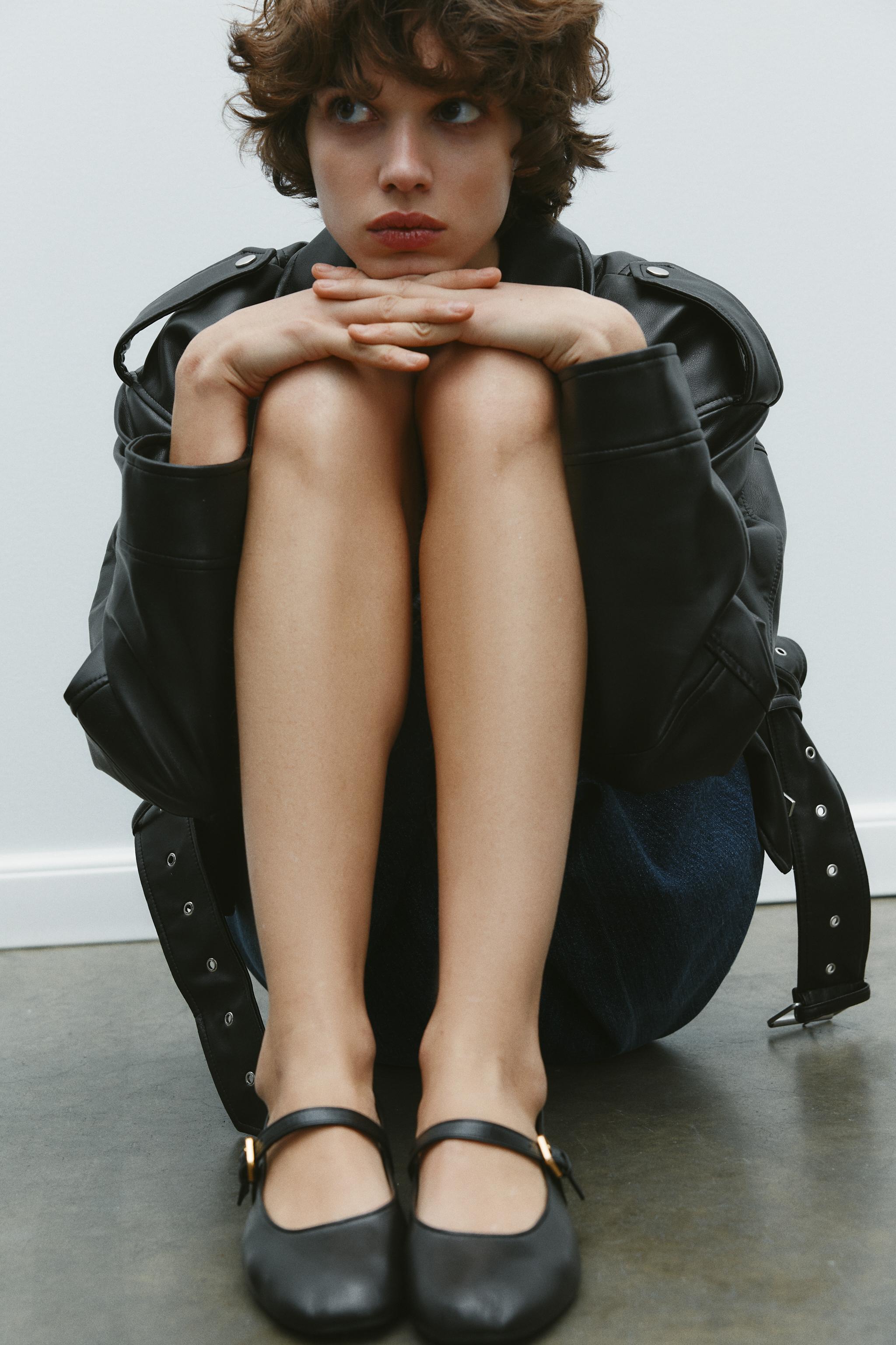 レザー フラットシューズ 50TH ANNIVERSARY - ブラック | ZARA