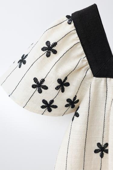 EMBROIDERED FLORAL DRESS - Straw by Zara - Image 2