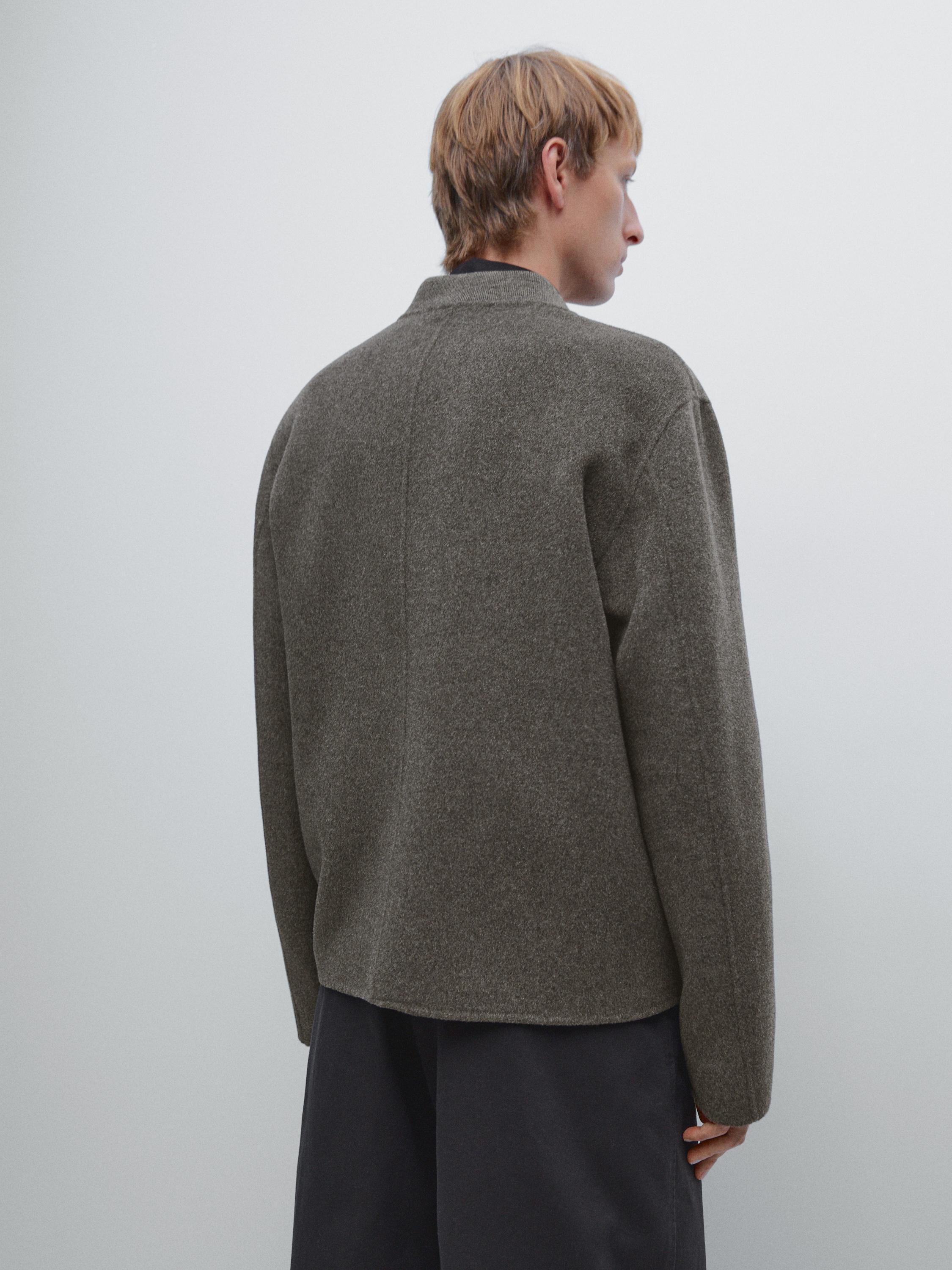 Wool blend bomber jacket