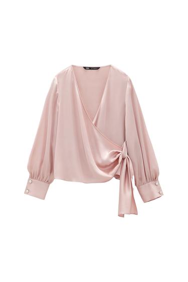 SATIN CROSSOVER TOP