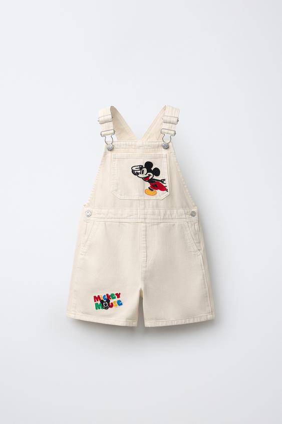 MICKEY MOUSE © DISNEY EMBROIDERED TWILL SHORT DUNGAREES - Ecru de Zara - Imagen 0
