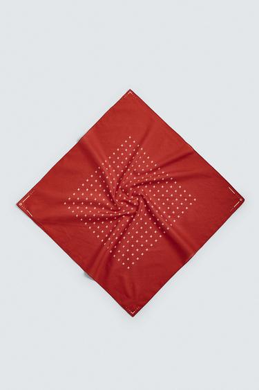 Zara GEOMETRIC PRINT BANDANA - Orange