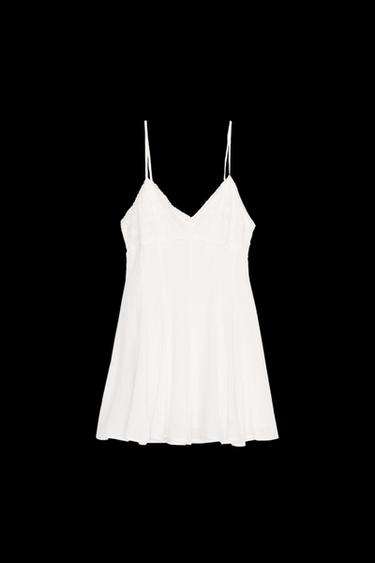 VESTIDO CORTO BORDADOS - Blanco de Zara - Imagen 0