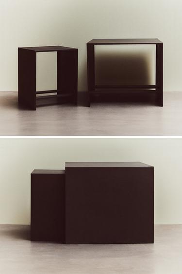 Zara AGED METAL SIDE TABLE - Black