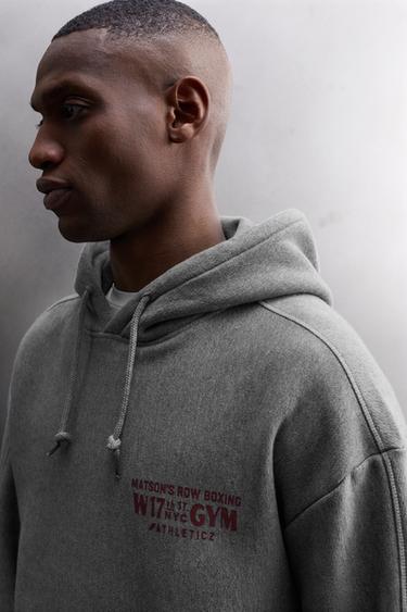TEXT HOODIE - Grey marl by Zara