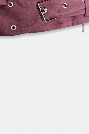 FAUX SUEDE BUCKLE TOP - MARSALA by Zara - Image 7