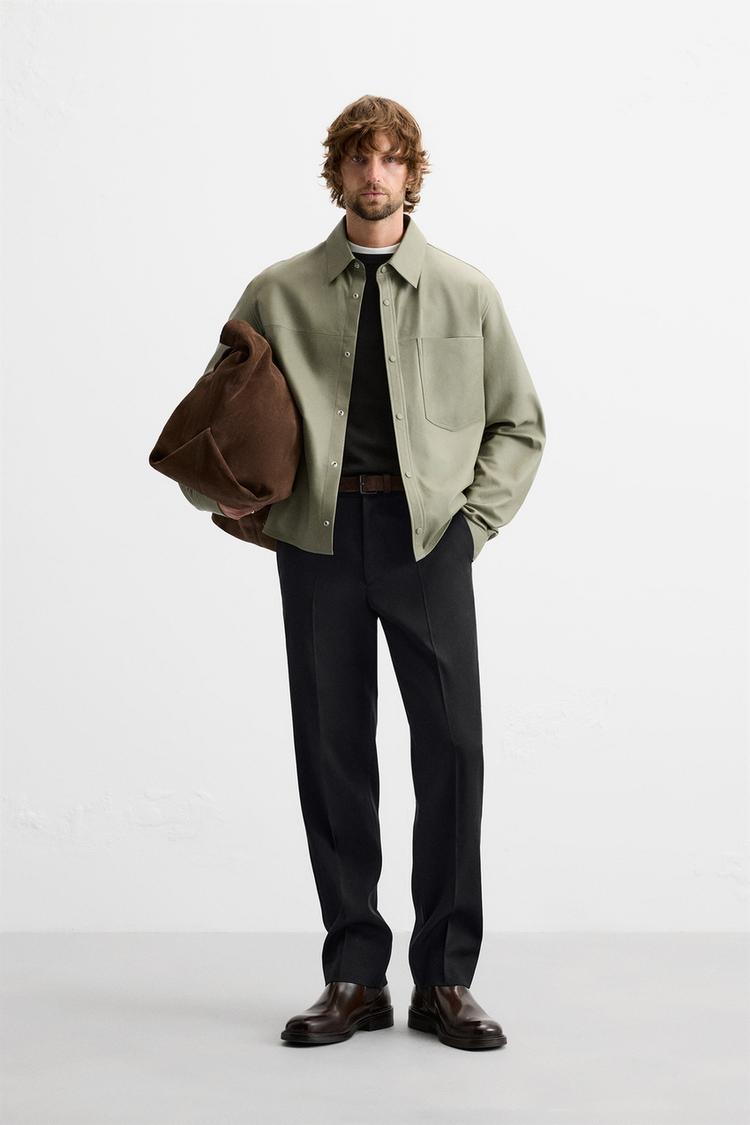 LEATHER JACKET - LIMITED EDITION - Green | ZARA India
