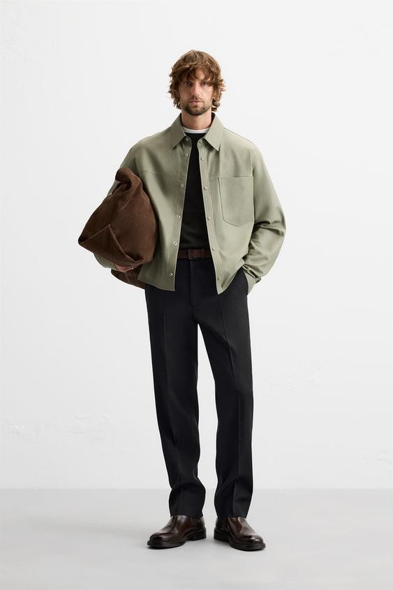 レザージャケット - LIMITED EDITION - グリーン | ZARA Japan / 日本