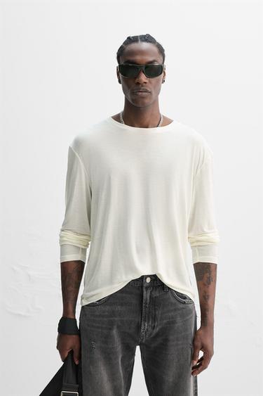 LIMITED EDITION LYOCELL T-SHIRT - Oyster-white by Zara