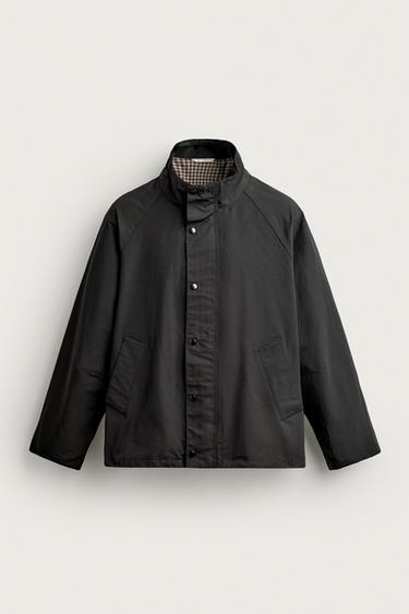 Zara WATER-REPELLENT CONTRAST TECHNICAL JACKET - Black
