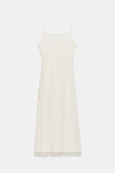 LACE CAMISOLE MIDI DRESS - Ecru by Zara - Image 9