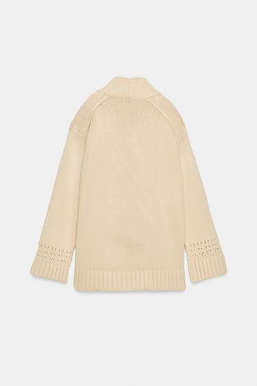 WRAP KNIT KIMONO CARDIGAN - Ecru by Zara - Image 7