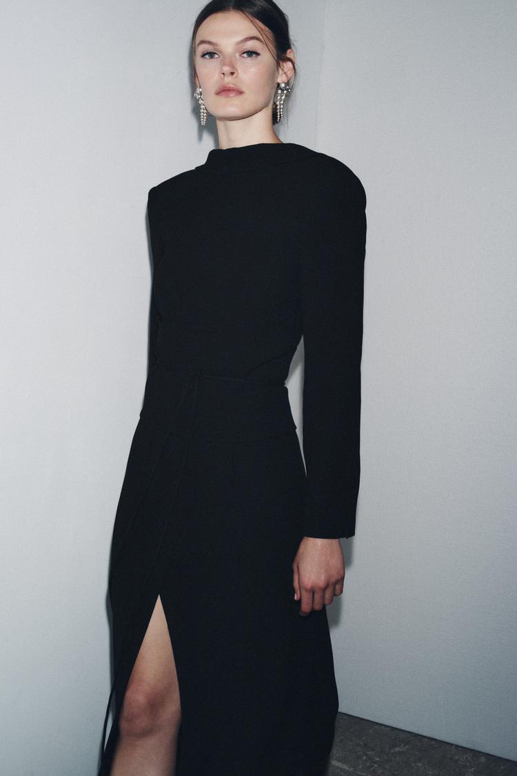 COAT DRESS WITH SASH ZW COLLECTION LIMITED EDITION