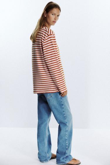 SLUB STRIPED COTTON T-SHIRT - Stripes by Zara - Image 2