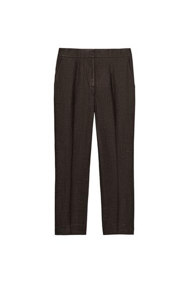 PANTALÓN BÁSICO RÚSTICO - Chocolate de Zara