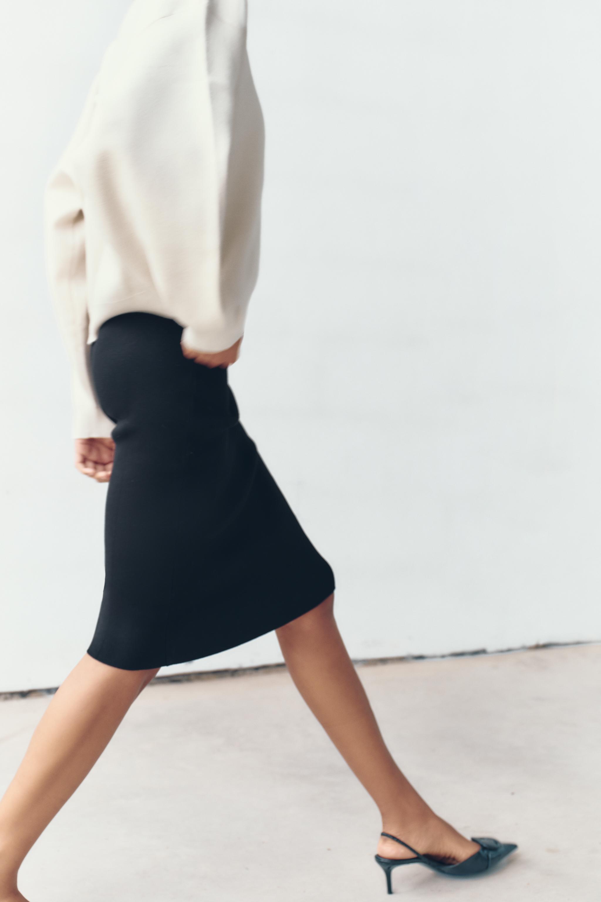 Black pencil skirt outfit zara best sale