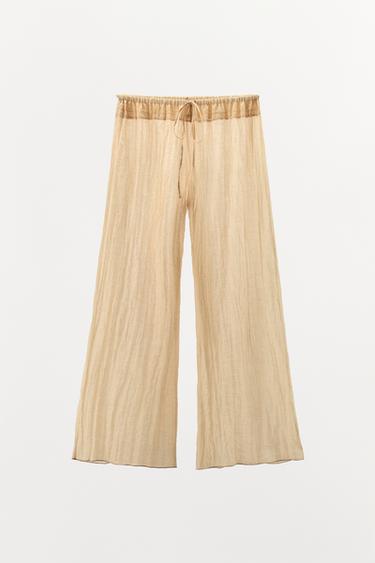 CALÇA COM VISCOSE - Cru da Zara - Imagem 0
