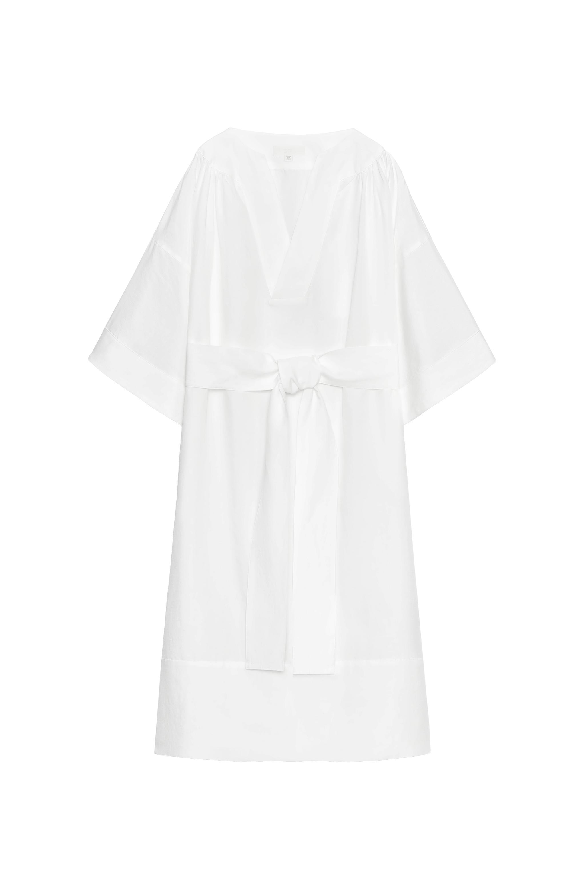 BELTED TUNIC DRESS ZW COLLECTION - White | ZARA United States BELTED TUNIC DRESS ZW COLLECTION - White | ZARA United States