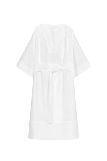 TUNIKAKLEID MIT GÜRTEL ZW COLLECTION - Weiß von Zara