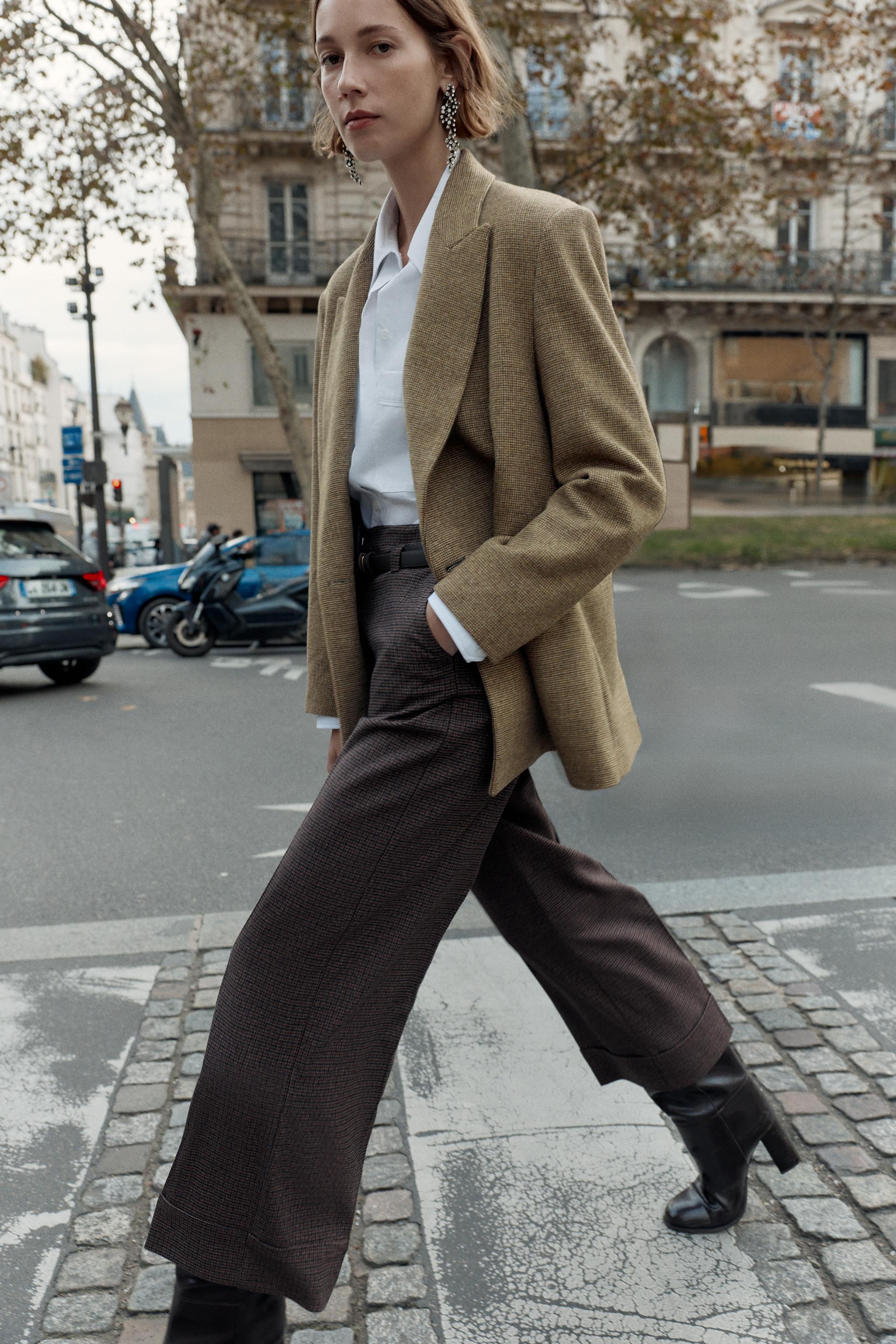 HOUNDSTOOTH BELTED PANTS