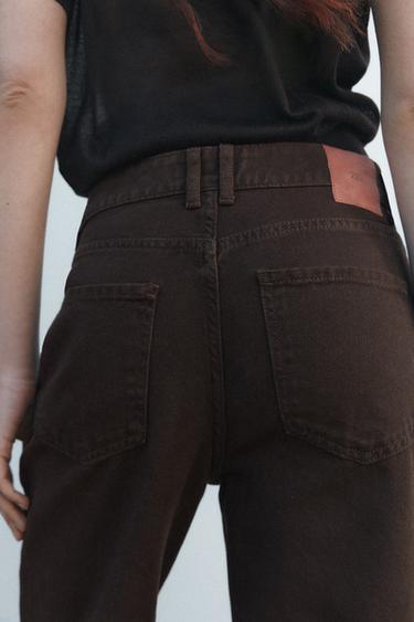 JEANS Z1975 WIDE LEG TIRO ALTO LONG LENGTH - Marrón de Zara