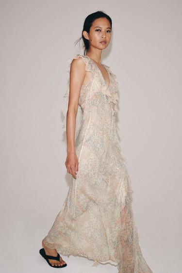 FLORAL PRINT RUFFLE DRESS - Printed by Zara