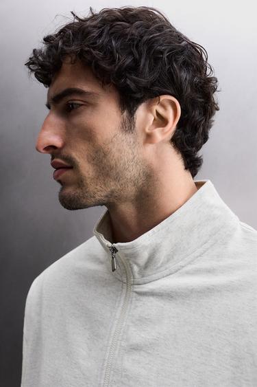 SWEAT RELAXED FIT ZIPPÉ - Gris chiné de Zara - Image 4