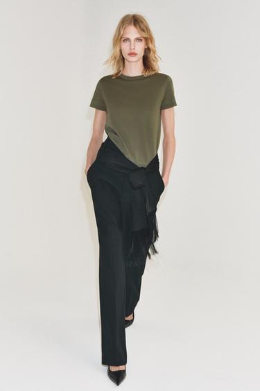 INTERLOCK SHORT SLEEVE T-SHIRT - Khaki by Zara