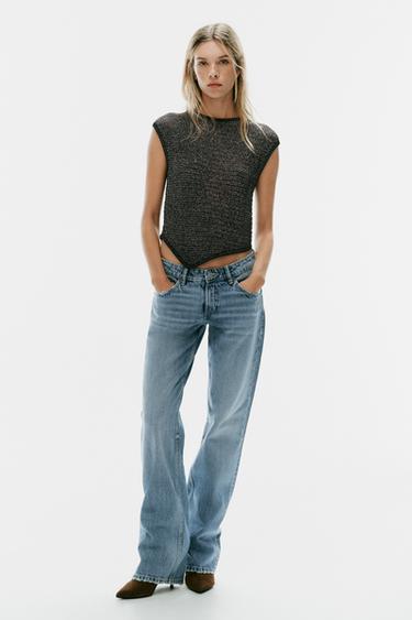 ASYMMETRIC KNIT TOP - Matte silver by Zara - Image 0