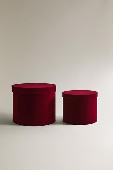 BOÎTE RONDE VELOURS NOËL - Rouge de Zara - Image 0